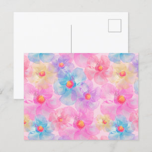 Colourful Watercolor Garden Flowers Any Occasion  Postcard