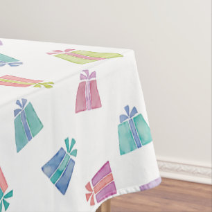 Colourful watercolor gifts party design tablecloth
