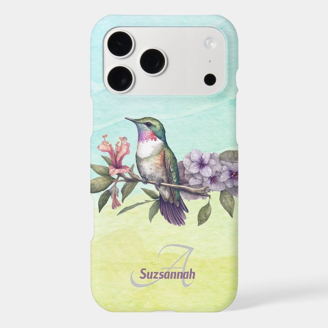 Colourful Watercolor Hummingbird Personalized  (Back)