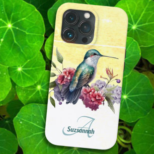 Colourful Watercolor Hummingbird Personalized iPhone 13 Pro Case