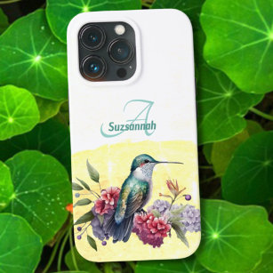 Colourful Watercolor Hummingbird Personalized  iPhone 13 Pro Case