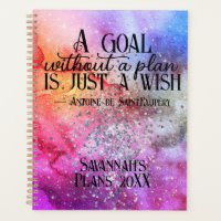 Colourful Watercolor Inspirational Goal Plan Quote