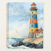 Colourful Watercolor Lighthouse