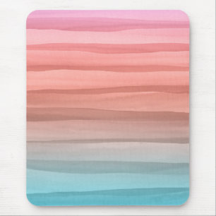 Colourful Watercolor Lines Gradient Pattern Mouse Pad