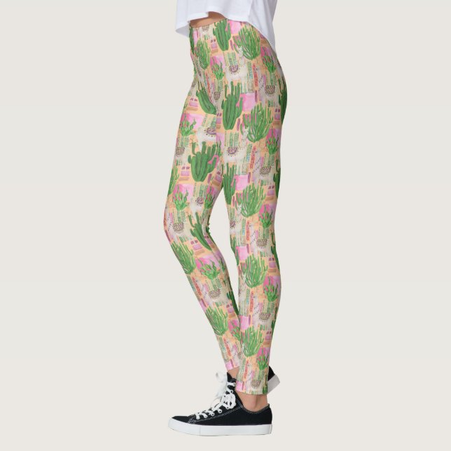 Colourful Watercolor Llama Pattern Leggings (Left)