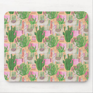 Colourful Watercolor Llama Pattern Mouse Pad