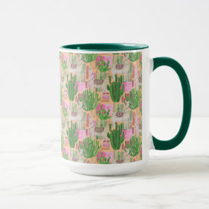 Colourful Watercolor Llama Pattern Mug