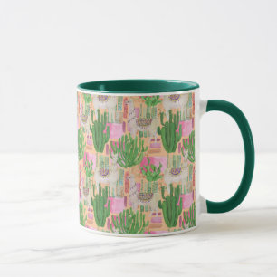 Colourful Watercolor Llama Pattern Mug