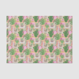 Colourful Watercolor Llama Pattern Tissue Paper