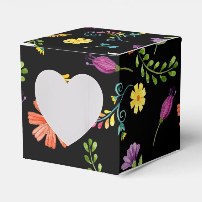 Colourful Watercolor Mexican Fiesta Favor Box (Front Side)