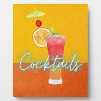 Colourful Watercolor & Neon Tropical Cocktails