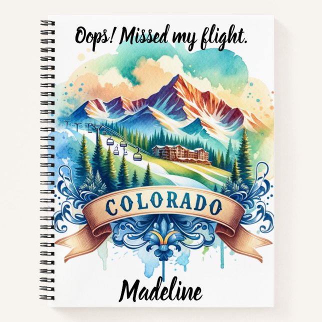 Colourful watercolor of Colorado mountains Notebook (Front)