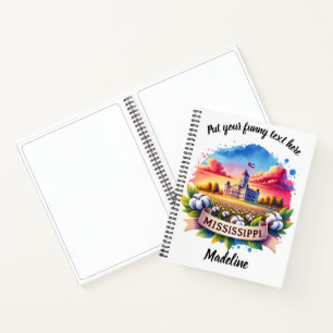 Colourful watercolor of Mississippi Notebook
