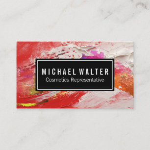 Colourful Watercolor Paint Brushed Art Texture Business Card