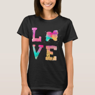 Colourful Watercolor Paint Havanese Short Cut Dog T-Shirt