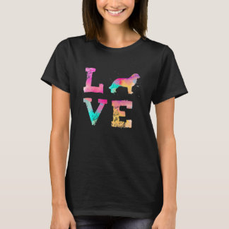Colourful Watercolor Paint Newfoundland Dog Mom T-Shirt
