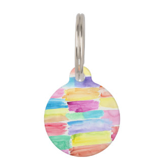 Colourful Watercolor Paint Swatches Abstract Art Pet Tag