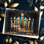 Colourful Watercolor Painting Hanukkah Menorah Foil Holiday Card<br><div class="desc">Colourful Watercolor Painting Hanukkah Menorah</div>