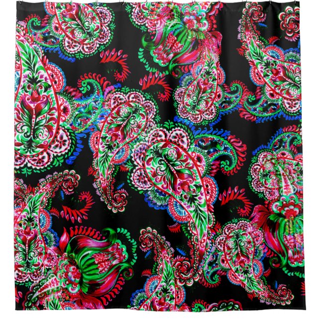 Colourful watercolor paisley floral illustration p (Front)