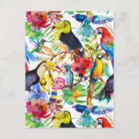 Colourful Watercolor Parrots 2