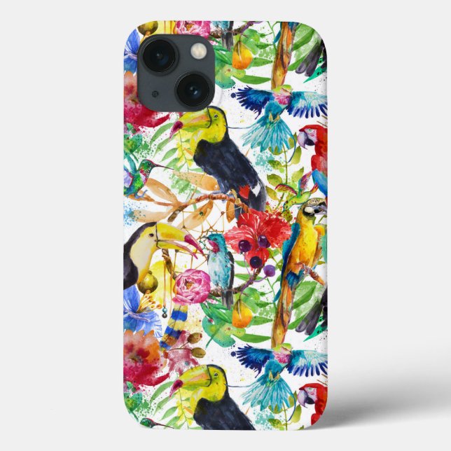 Colourful Watercolor Parrots Case-Mate iPhone Case (Back)