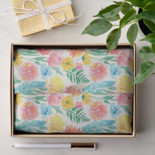 Colourful Watercolor Pastel Floral Tissue Paper