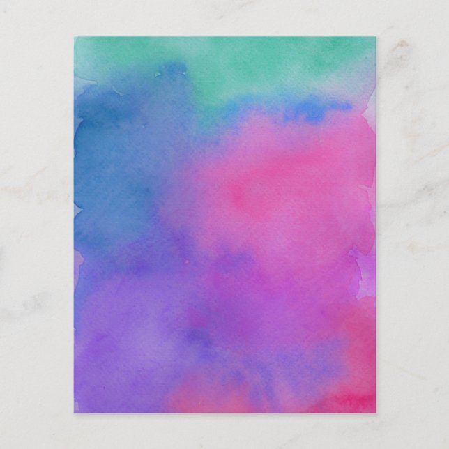 Colourful Watercolor Pattern craft scrapbook paper (Front)