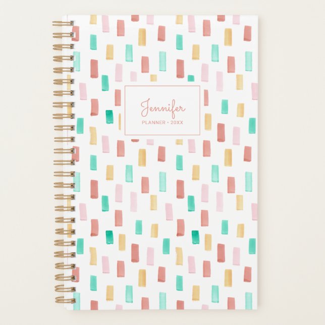Colourful Watercolor Pattern Planner (Front)