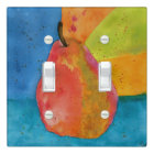 Colourful Watercolor Pear Light Switch Cover