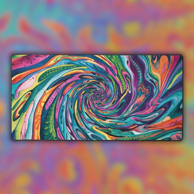 Colourful Watercolor Psychedelic Desk Mat (Creator Uploaded)