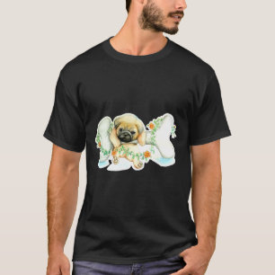 Colourful Watercolor Pug Dog Hanging Onto A Bone 8 T-Shirt