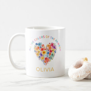 Colourful Watercolor Rainbow - All The Colours Coffee Mug