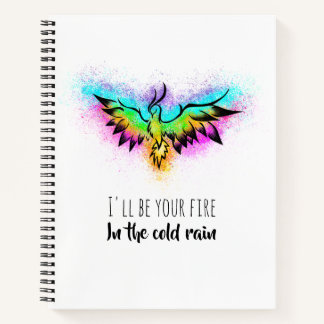 Colourful Watercolor Rainbow Phoenix Bird Notebook