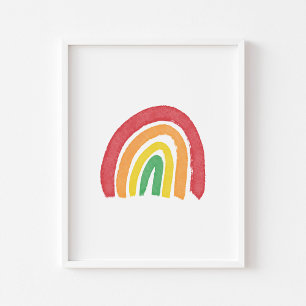 Colourful watercolor rainbow poster