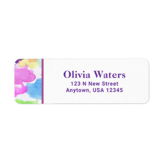 Colourful Watercolor Return Address Label