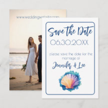 Colourful Watercolor Scallop Save the Date