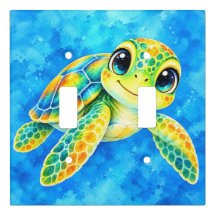 Colourful Watercolor Sea Turtle