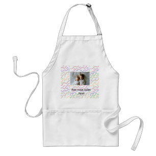 Colourful watercolor spiral pattern add photo name standard apron