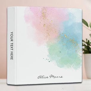 Colourful Watercolor Splash & Delicate Script Name Binder