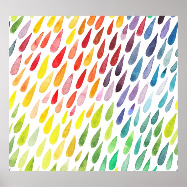 Colourful Watercolor Splash Set Poster (Front)