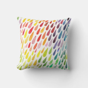Colourful Watercolor Splash Set Throw Pillow