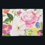Colourful Watercolor Spring Blooms Floral Kitchen Towel<br><div class="desc">Colourful and whimsical kitchen towel featuring watercolor peonies,  tulips and other flowers. This will be perfect for accent to any kitchen.</div>