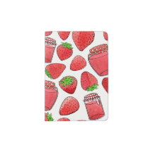 Colourful watercolor strawberries & jams
