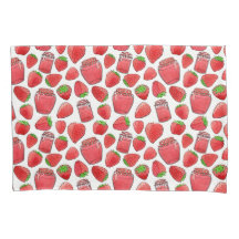Colourful watercolor strawberries & jams