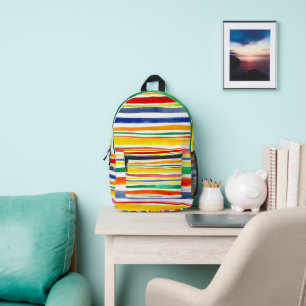 Colourful Watercolor Stripes Backpack