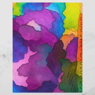 colourful watercolor style craft paper 8.5x11"
