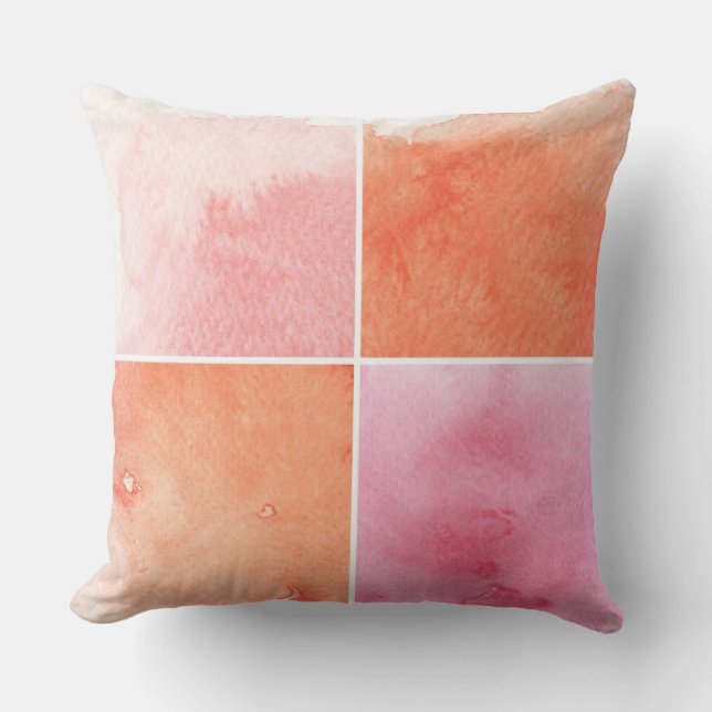 colourful watercolor throw pillow (Front)