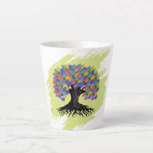 Colourful Watercolor Tree of Life Latte Mug
