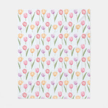 Colourful Watercolor Tulips Flower Pattern