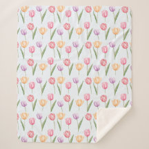 Colourful Watercolor Tulips Flower Pattern